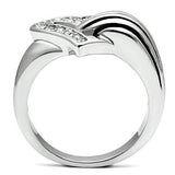Alamode Rhodium Brass Ring with Top Grade Crystal in Clear - Alamode - Flyclothing LLC