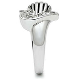 Alamode Rhodium Brass Ring with Top Grade Crystal in Clear - Alamode - Flyclothing LLC