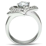 Alamode Rhodium Brass Ring with AAA Grade CZ in Clear - Alamode - Flyclothing LLC