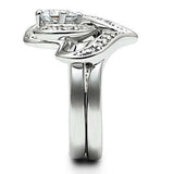 Alamode Rhodium Brass Ring with AAA Grade CZ in Clear - Alamode - Flyclothing LLC