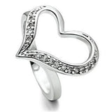 Alamode Rhodium Brass Ring with AAA Grade CZ in Clear - Alamode - Flyclothing LLC