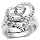 Alamode Rhodium Brass Ring with AAA Grade CZ in Clear - Alamode - Flyclothing LLC