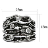 Alamode Rhodium Brass Ring with AAA Grade CZ in Clear - Alamode - Flyclothing LLC