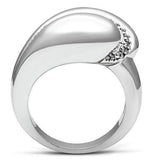 Alamode Rhodium Brass Ring with AAA Grade CZ in Clear - Alamode - Flyclothing LLC