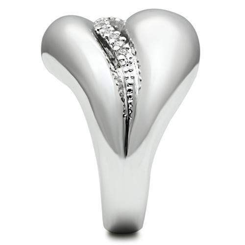 Alamode Rhodium Brass Ring with AAA Grade CZ in Clear - Alamode - Flyclothing LLC