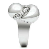 Alamode Rhodium Brass Ring with AAA Grade CZ in Clear - Alamode - Flyclothing LLC