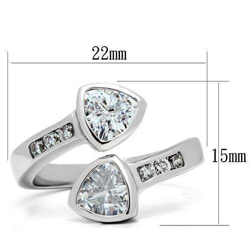 Alamode Rhodium Brass Ring with AAA Grade CZ in Clear - Alamode - Flyclothing LLC