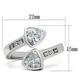 Alamode Rhodium Brass Ring with AAA Grade CZ in Clear - Alamode