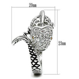 Alamode Rhodium Brass Ring with AAA Grade CZ in Champagne - Alamode - Flyclothing LLC