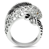 Alamode Rhodium Brass Ring with AAA Grade CZ in Champagne - Alamode - Flyclothing LLC
