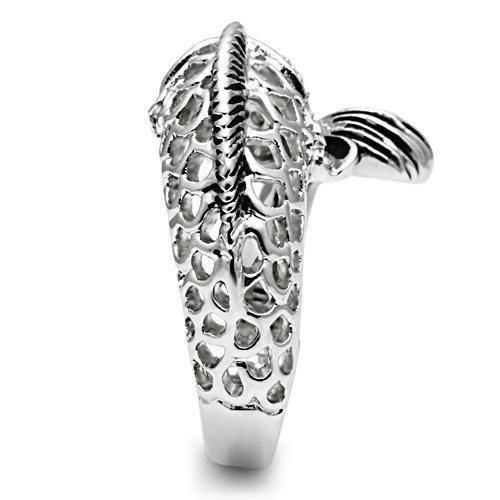 Alamode Rhodium Brass Ring with AAA Grade CZ in Champagne - Alamode