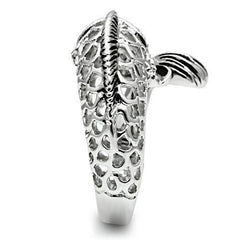 Alamode Rhodium Brass Ring with AAA Grade CZ in Champagne - Alamode