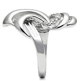 Alamode Rhodium Brass Ring with AAA Grade CZ in Clear - Alamode - Flyclothing LLC