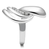 Alamode Rhodium Brass Ring with AAA Grade CZ in Clear - Alamode - Flyclothing LLC