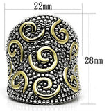 Alamode Reverse Two-Tone Brass Ring with No Stone - Alamode - Flyclothing LLC