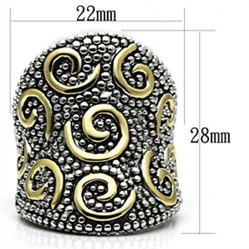 Alamode Reverse Two-Tone Brass Ring with No Stone - Alamode - Flyclothing LLC