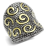 Alamode Reverse Two-Tone Brass Ring with No Stone - Alamode - Flyclothing LLC