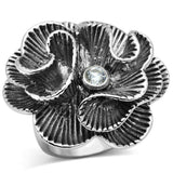 Alamode Rhodium Brass Ring with AAA Grade CZ in Clear - Alamode - Flyclothing LLC