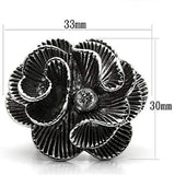 Alamode Rhodium Brass Ring with AAA Grade CZ in Clear - Alamode - Flyclothing LLC