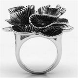 Alamode Rhodium Brass Ring with AAA Grade CZ in Clear - Alamode