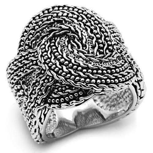 Alamode Rhodium Brass Ring with No Stone - Alamode - Flyclothing LLC