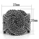 Alamode Rhodium Brass Ring with No Stone - Alamode - Flyclothing LLC