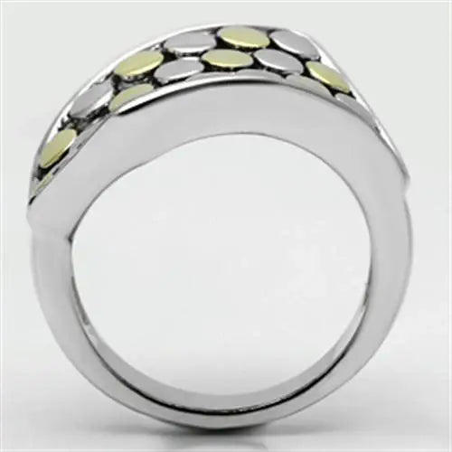 Alamode Reverse Two-Tone Brass Ring with No Stone - Alamode - Flyclothing LLC