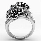 Alamode Rhodium Brass Ring with AAA Grade CZ in Fuchsia - Alamode
