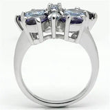 Alamode Rhodium Brass Ring with AAA Grade CZ in Multi Color - Alamode - Flyclothing LLC