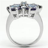 Alamode Rhodium Brass Ring with AAA Grade CZ in Multi Color - Alamode