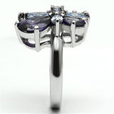 Alamode Rhodium Brass Ring with AAA Grade CZ in Multi Color - Alamode