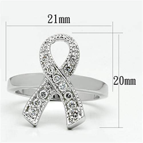 Alamode Rhodium Brass Ring with AAA Grade CZ in Clear - Alamode - Flyclothing LLC