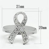 Alamode Rhodium Brass Ring with AAA Grade CZ in Clear - Alamode - Flyclothing LLC