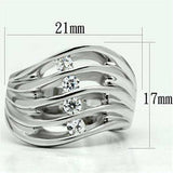 Alamode Rhodium Brass Ring with AAA Grade CZ in Clear - Alamode - Flyclothing LLC