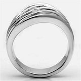 Alamode Rhodium Brass Ring with AAA Grade CZ in Clear - Alamode - Flyclothing LLC