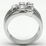 Alamode Rhodium Brass Ring with AAA Grade CZ in Clear - Alamode - Flyclothing LLC