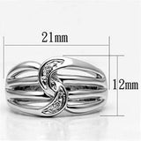 Alamode Rhodium Brass Ring with AAA Grade CZ in Clear - Alamode - Flyclothing LLC