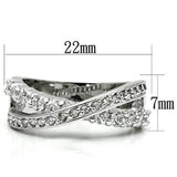 Alamode Rhodium Brass Ring with AAA Grade CZ in Clear - Alamode - Flyclothing LLC