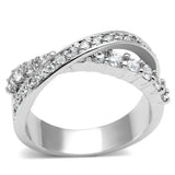 Alamode Rhodium Brass Ring with AAA Grade CZ in Clear - Alamode - Flyclothing LLC