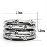 Alamode Rhodium Brass Ring with AAA Grade CZ in Clear - Alamode - Flyclothing LLC