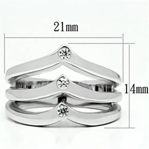Alamode Rhodium Brass Ring with AAA Grade CZ in Clear - Alamode - Flyclothing LLC