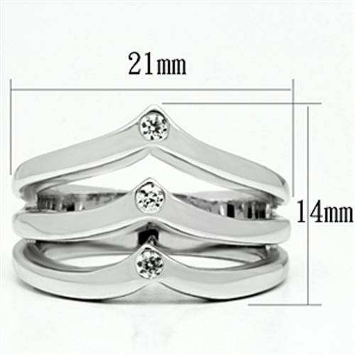 Alamode Rhodium Brass Ring with AAA Grade CZ in Clear - Alamode - Flyclothing LLC
