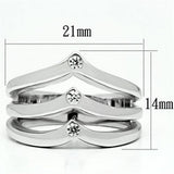 Alamode Rhodium Brass Ring with AAA Grade CZ in Clear - Alamode