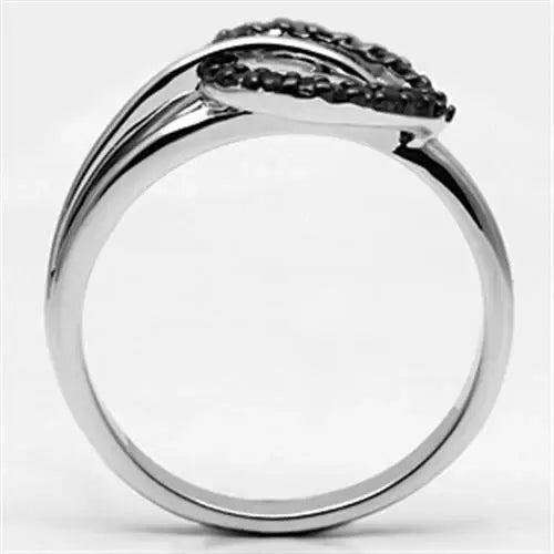 Alamode Rhodium + Ruthenium Brass Ring with AAA Grade CZ in Black Diamond - Alamode - Flyclothing LLC