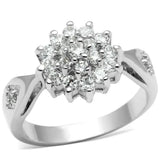 Alamode Rhodium Brass Ring with AAA Grade CZ in Clear - Alamode - Flyclothing LLC