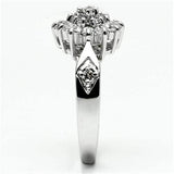 Alamode Rhodium Brass Ring with AAA Grade CZ in Clear - Alamode - Flyclothing LLC
