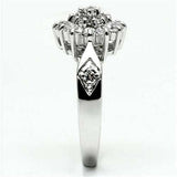 Alamode Rhodium Brass Ring with AAA Grade CZ in Clear - Alamode - Flyclothing LLC