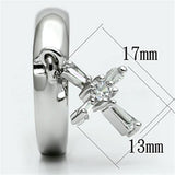 Alamode Rhodium Brass Ring with AAA Grade CZ in Clear - Alamode