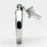 Alamode Rhodium Brass Ring with AAA Grade CZ in Clear - Alamode