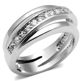Alamode Rhodium Brass Ring with AAA Grade CZ in Clear - Alamode - Flyclothing LLC